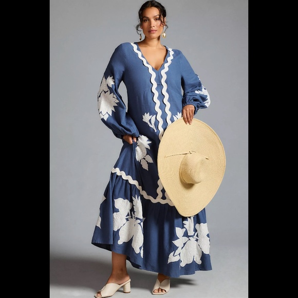 FARM Rio Embroidered Long-Sleeve Dress Sz Small - Picture 5 of 11